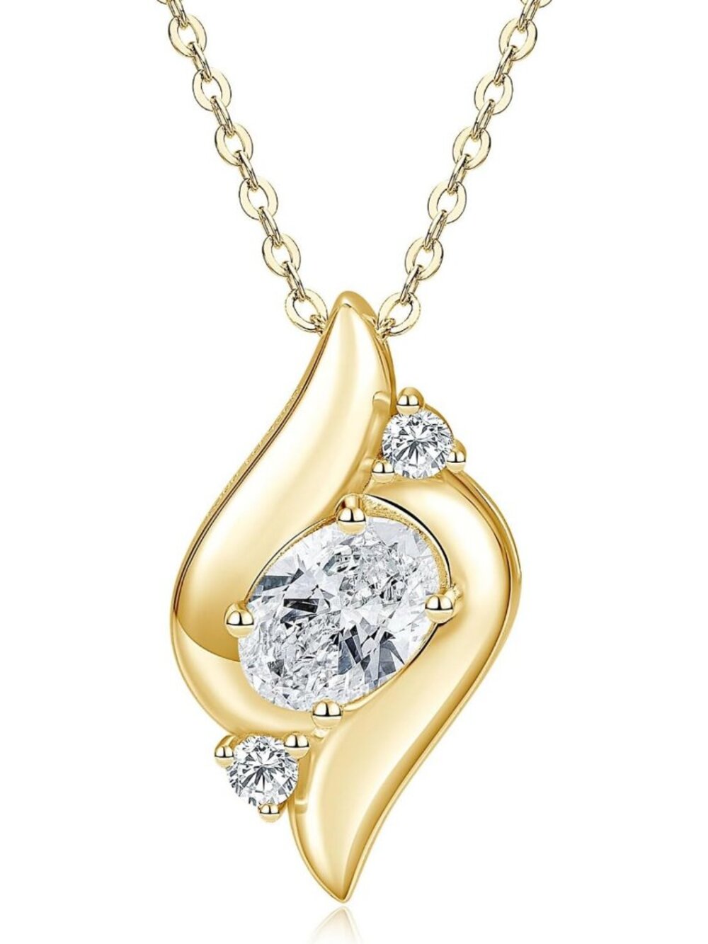 Stunning 1.5CT Oval Moissanite Pendant Necklace - Elegant Jewelry for Women